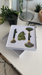 Authentic Real Stone Jade Roller Gift Set