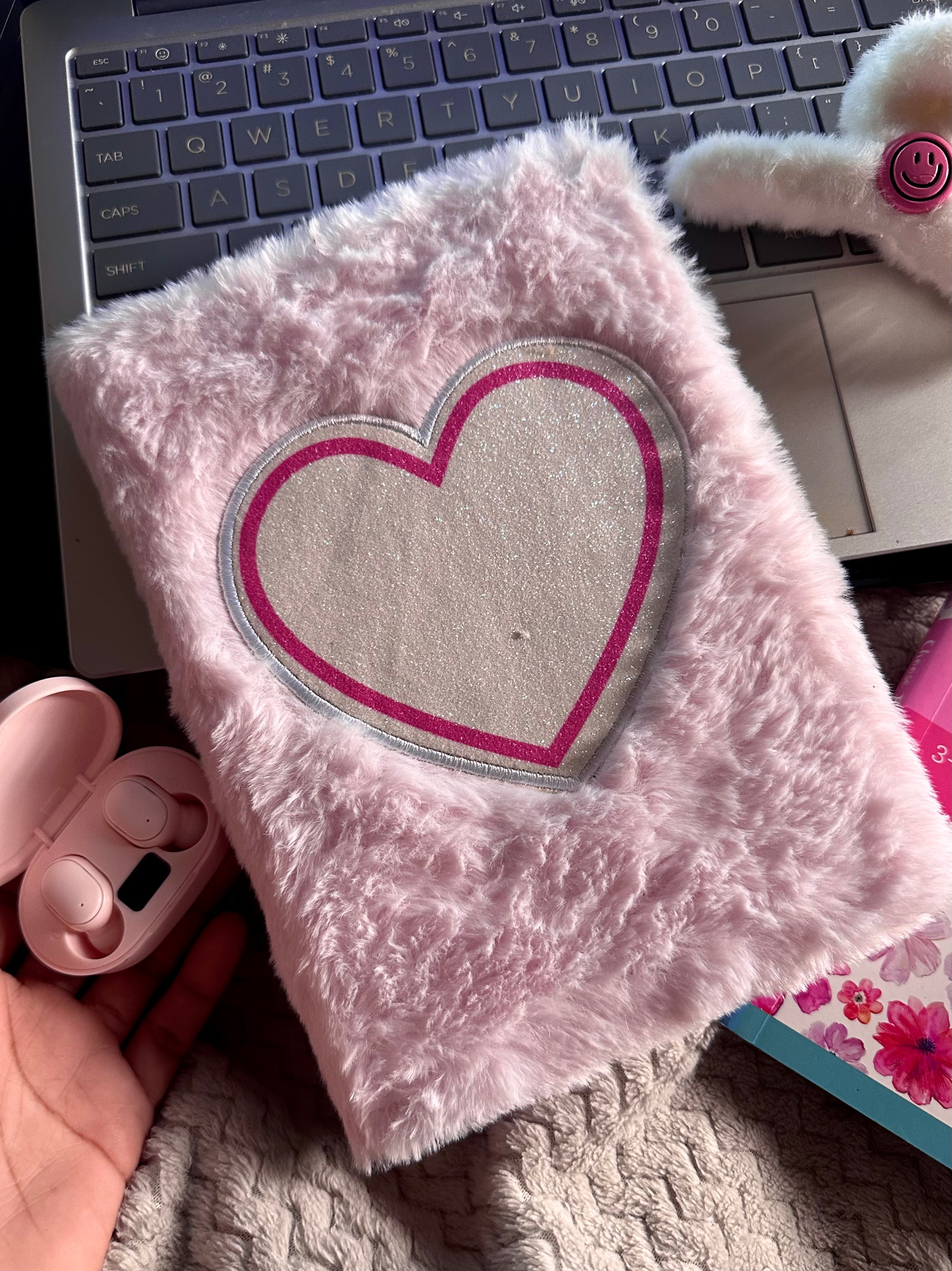 Pretty Heart Plush Journal