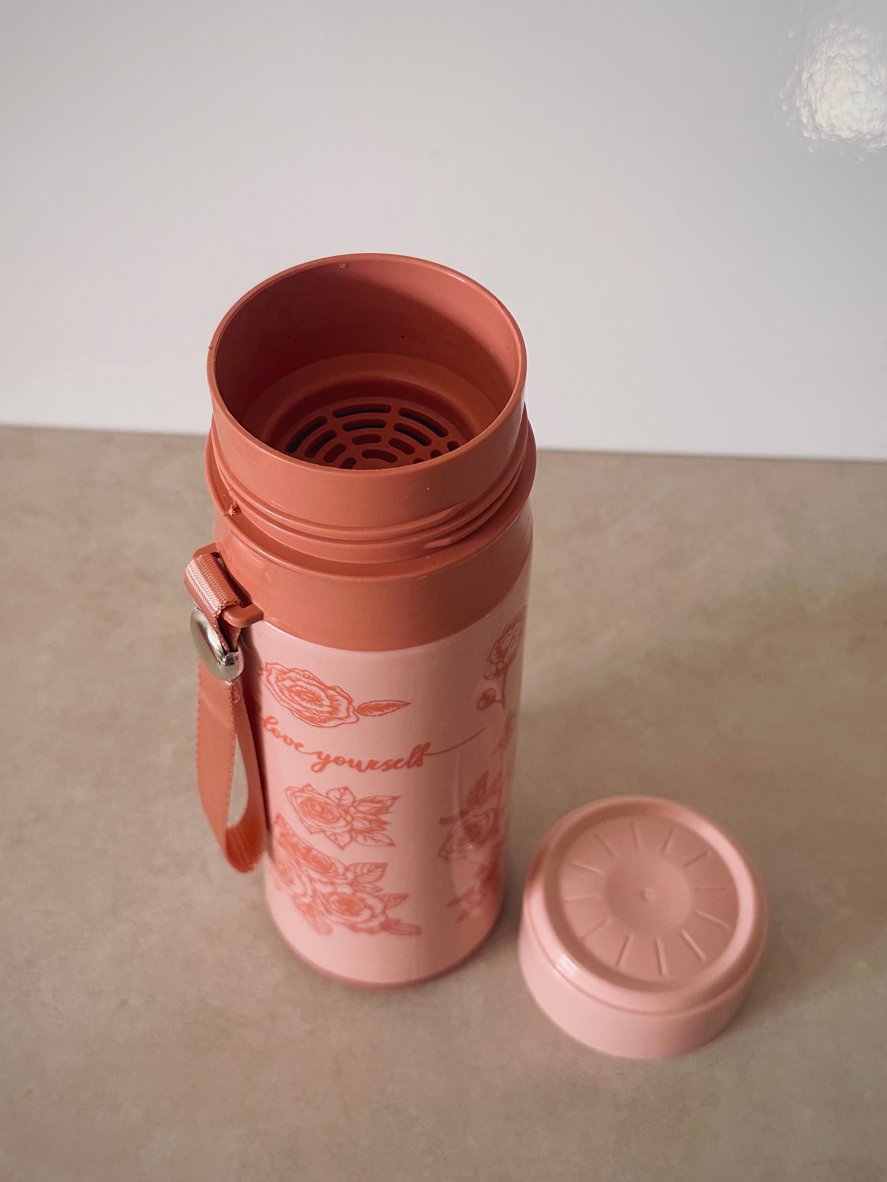 Love yourself’ glass drink bottle