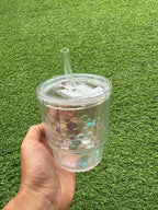 Cute Babe Glass Cup & Glass Straw