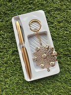 Gold Pen & Keychain Set