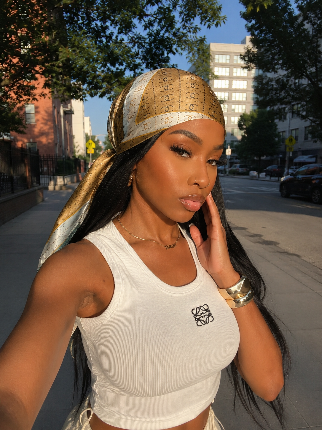 Wrapped in Lux’ XL silk head wrap