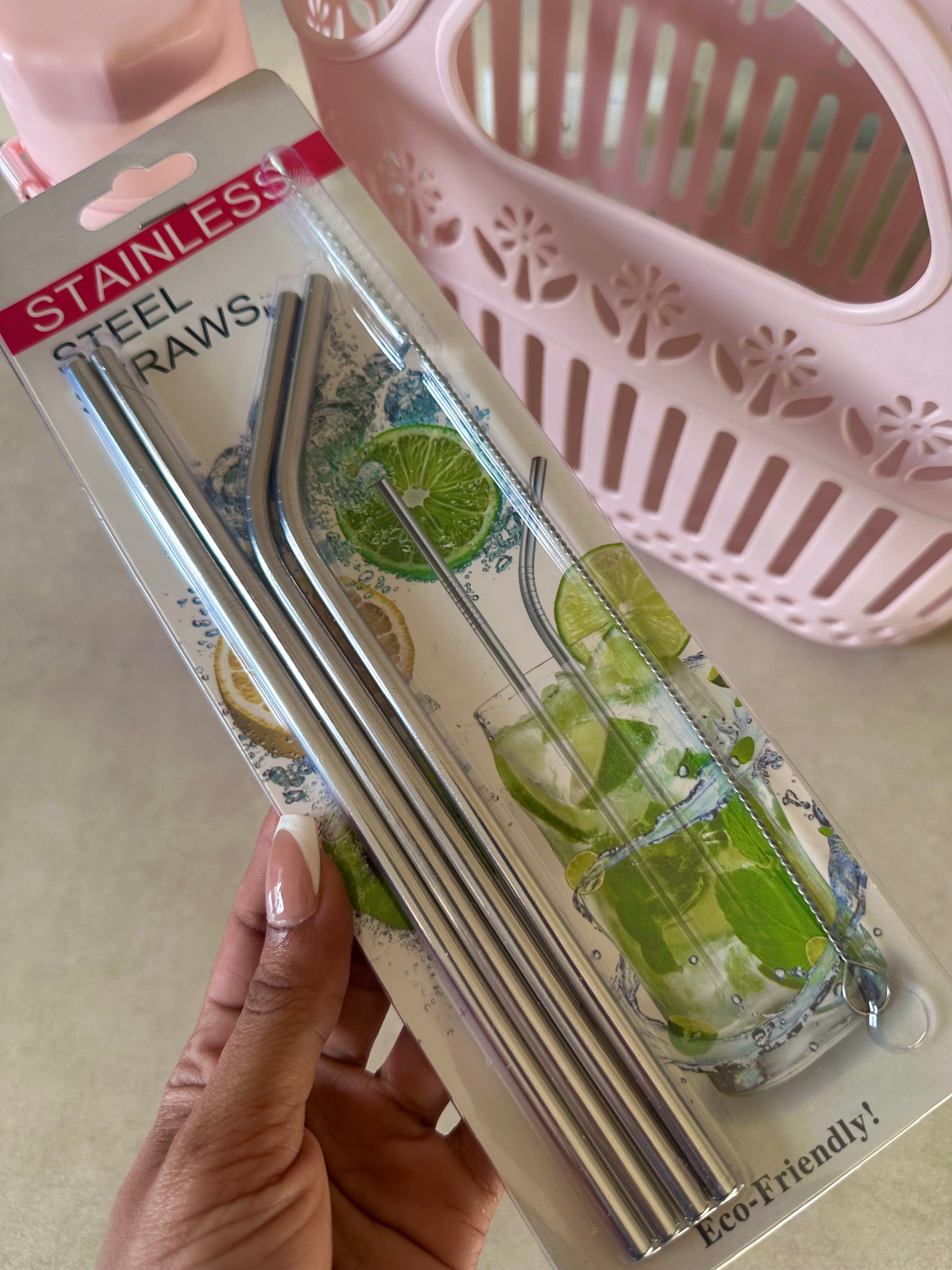 Pretty Sips’ Stainless Steel Straw Collection With Cleaning Brush