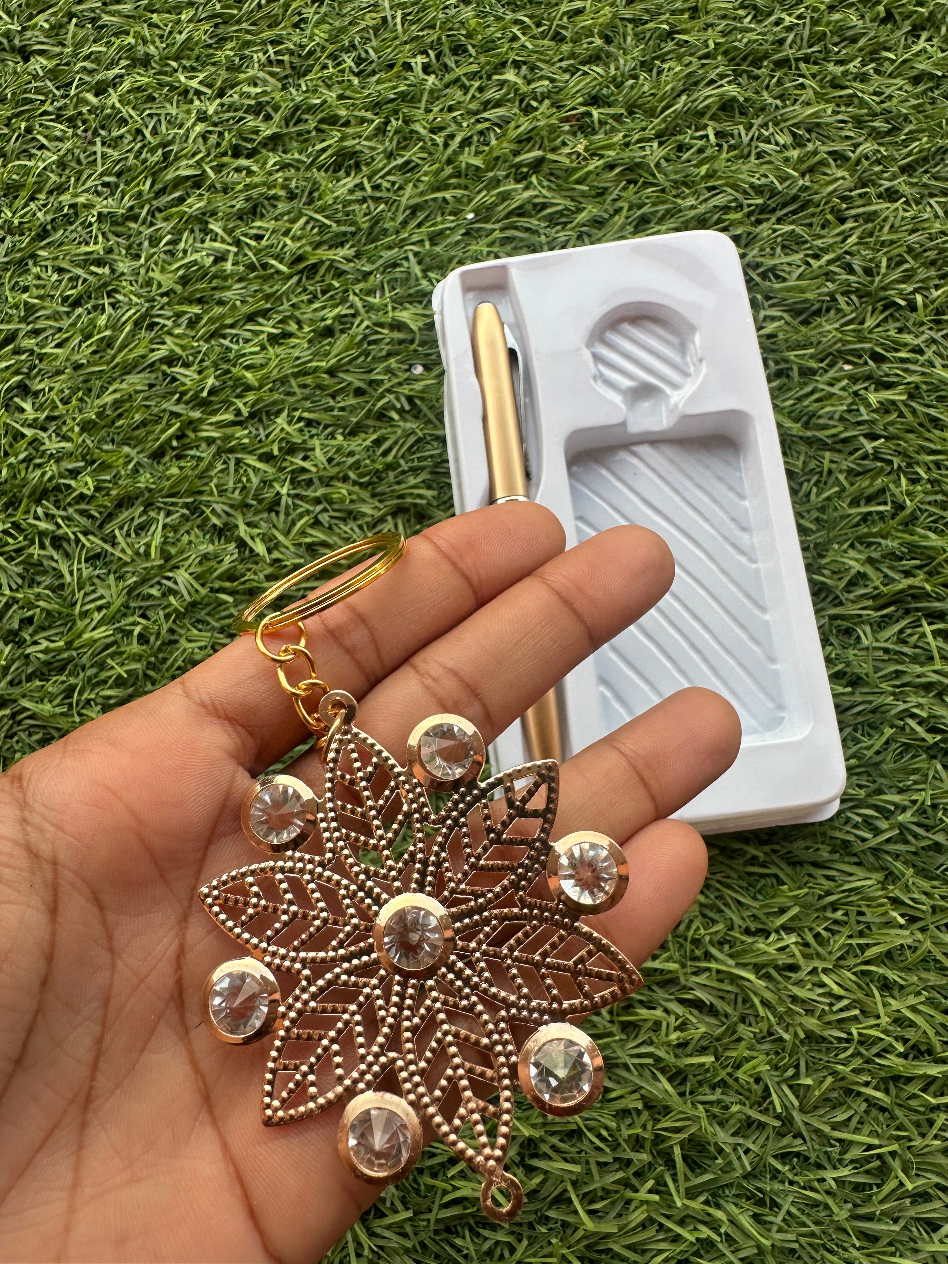 Gold Pen & Keychain Set
