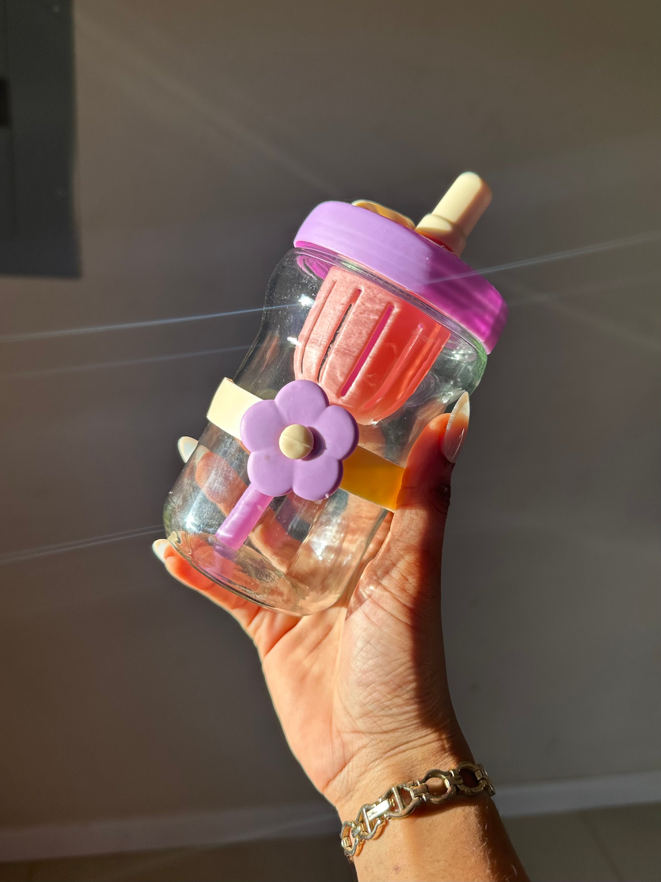 Always In Bloom’ Glass Bottle With Straw