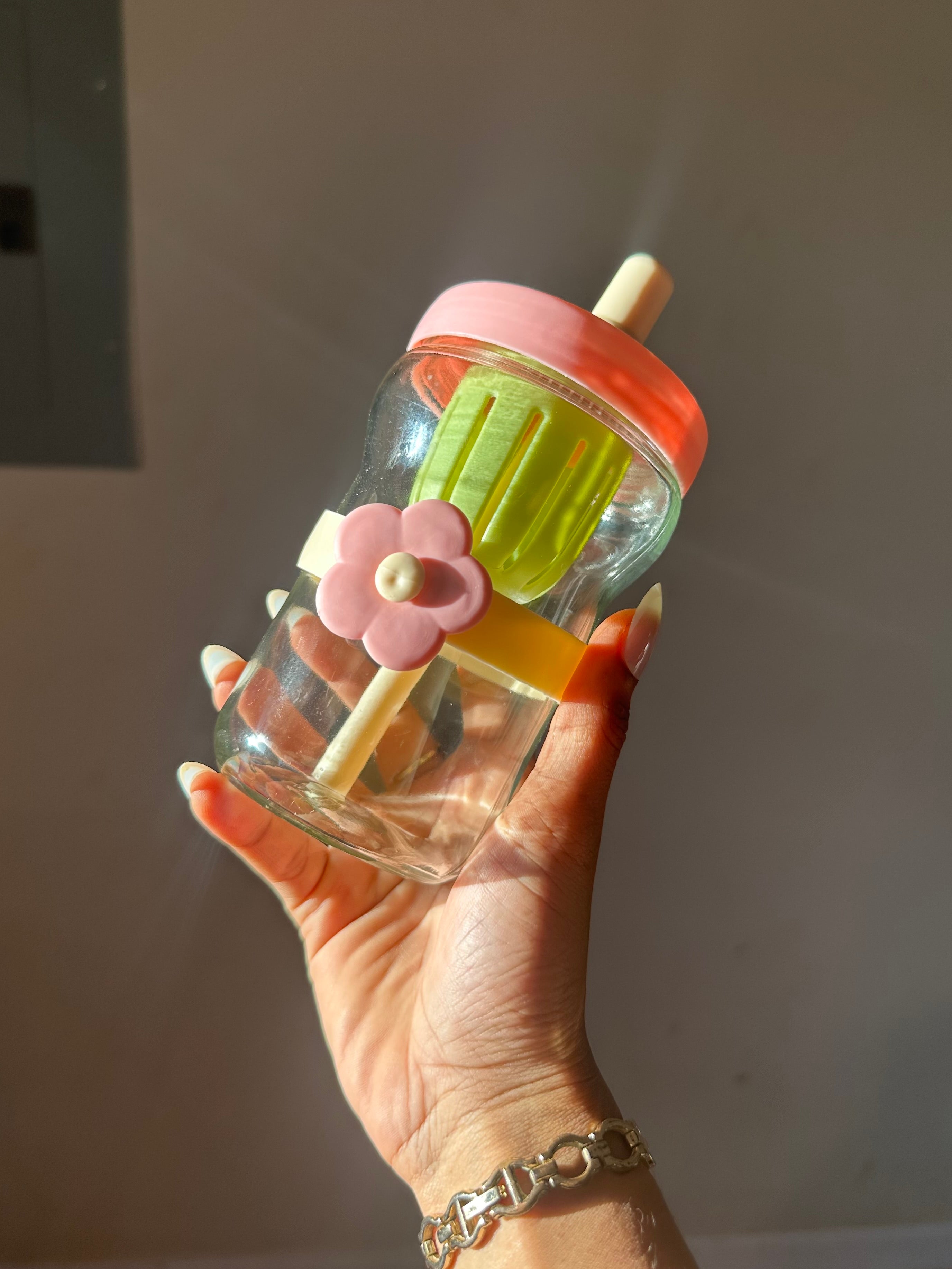 Always In Bloom’ Glass Bottle With Straw
