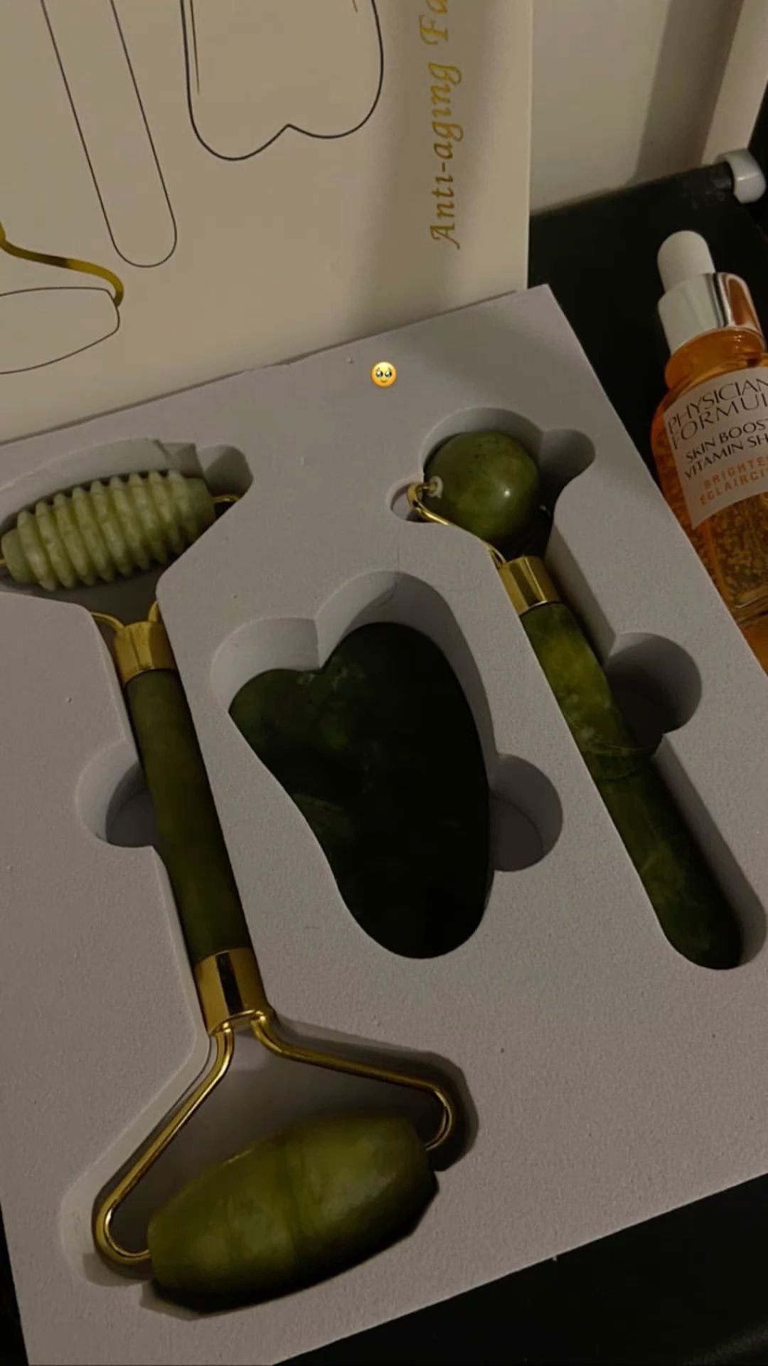 Authentic Real Stone Jade Roller Gift Set